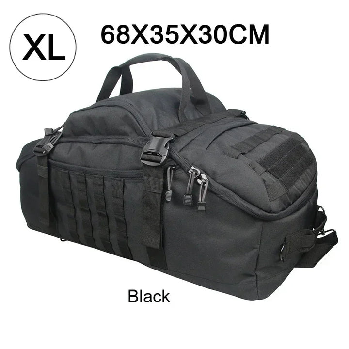 Spacious tactical duffle bag, a large capacity travel backpack for all your adventure needs.