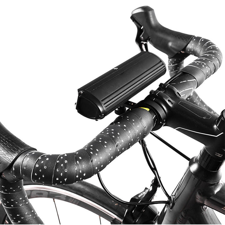 Bright waterproof LED bike light for road & mountain bikes. Features a power bank & 6000 lumens for safety.