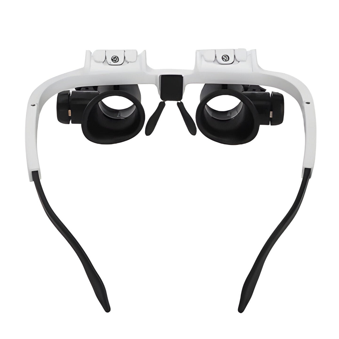 Hands-free LED magnifying glasses for hobbies, jewelry work & watch repair with 8x, 15x, 23x.