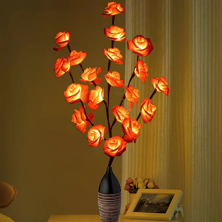 Decorative LED branches, casting a soft ambient light, perfect for evening relaxation