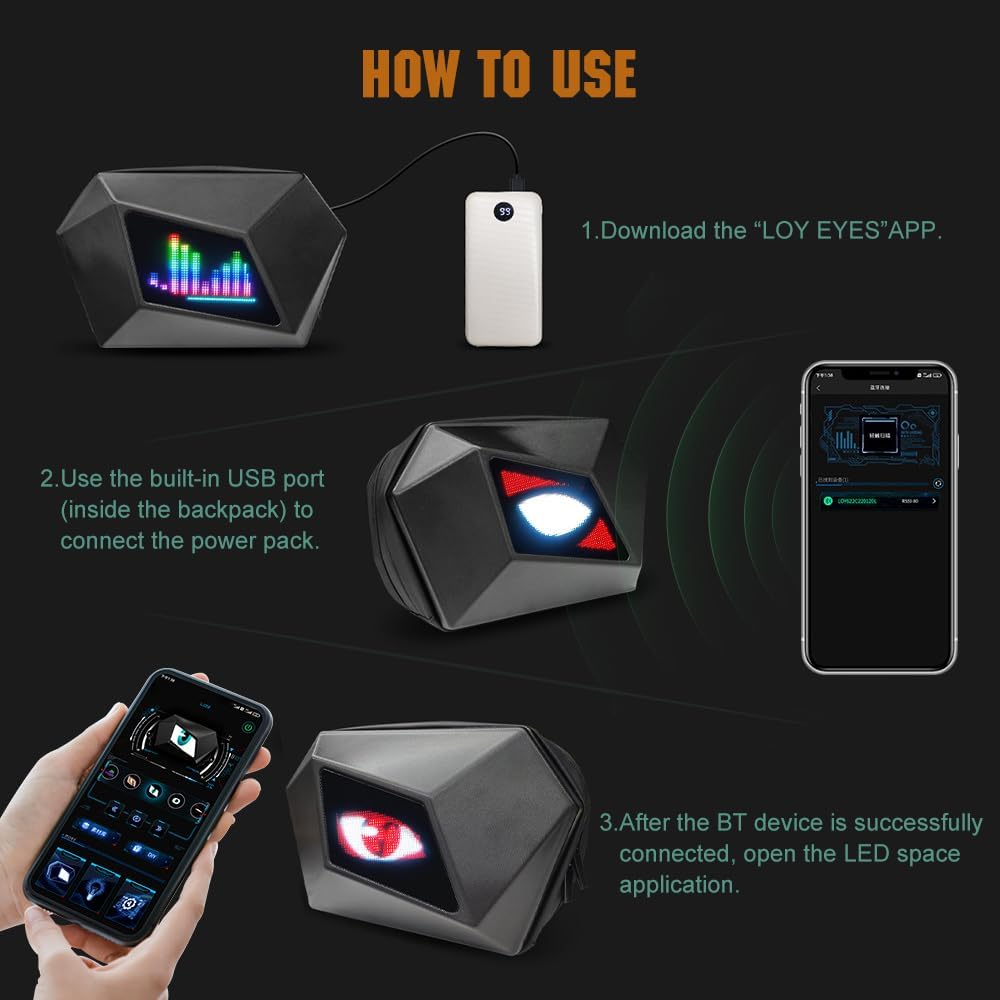 LED motorcycle crossbody bag with adjustable strap, perfect rider gear for daily commute.