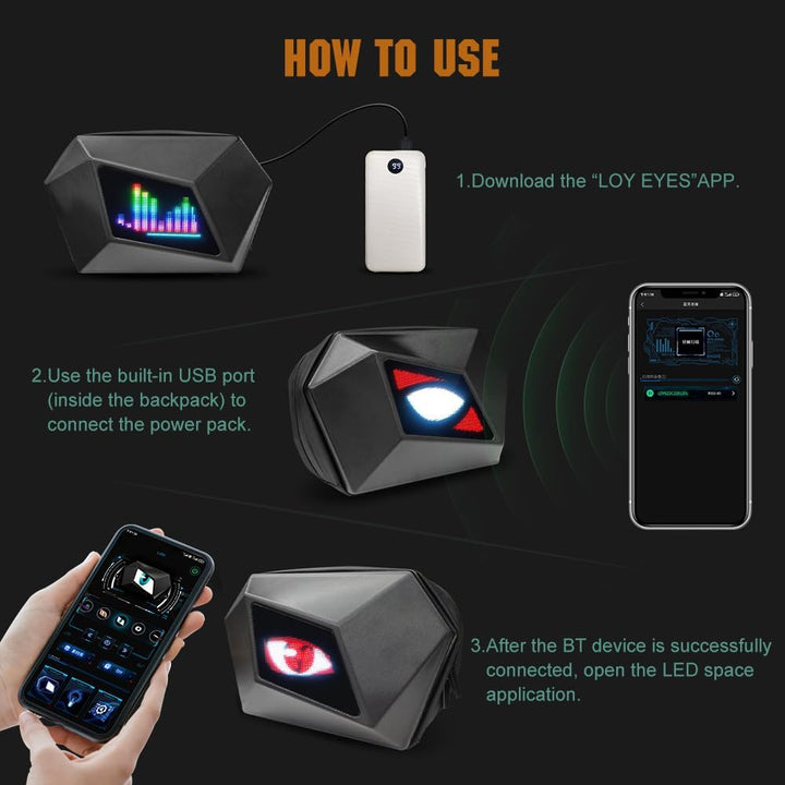 LED motorcycle crossbody bag with adjustable strap, perfect rider gear for daily commute.