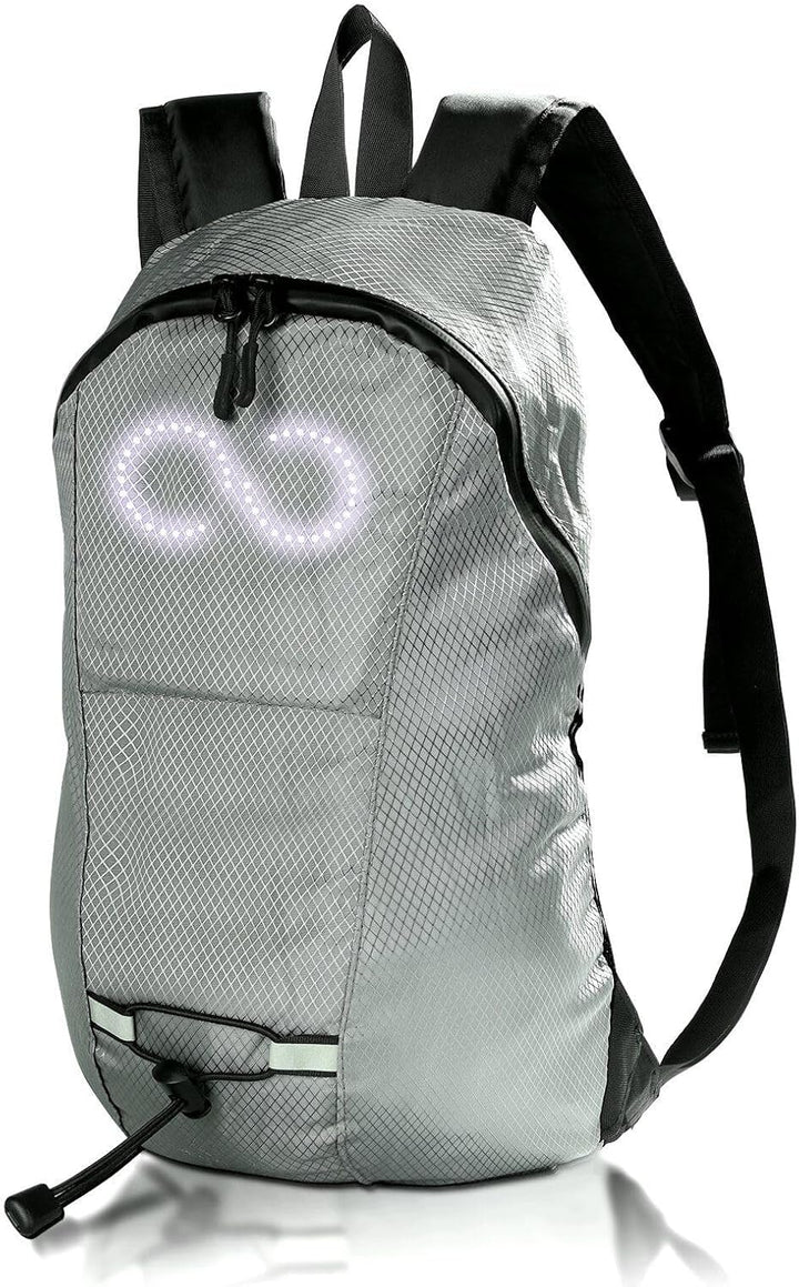 Unisex LED travel backpack, waterproof & luminous, perfect for night safety & cycling.