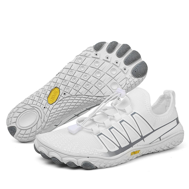 Front view: Unisex lightweight barefoot running shoes for natural movement training.
