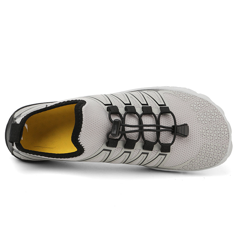 Flexible sole unisex barefoot running shoes for natural stride and fitness training.