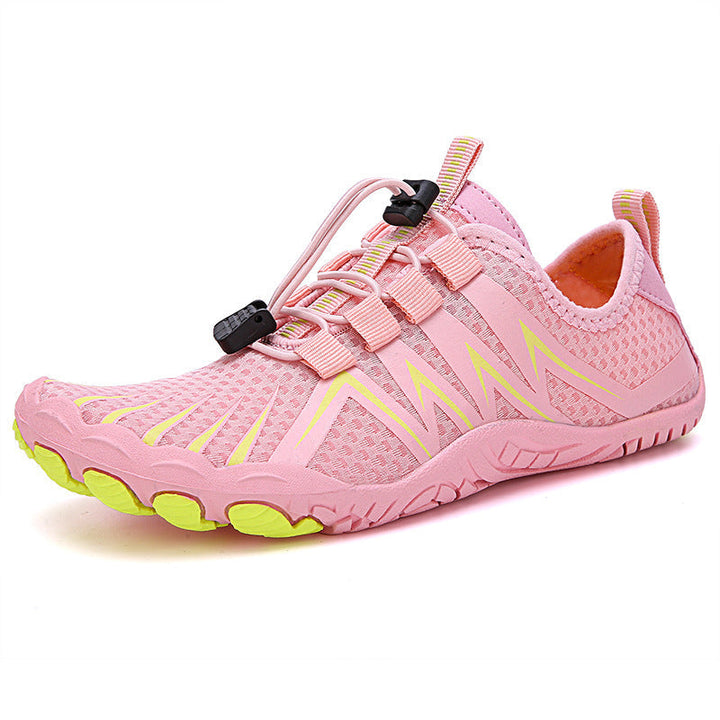 Comfort-focused barefoot shoes with wide toe box; lightweight, flexible sole, unisex.