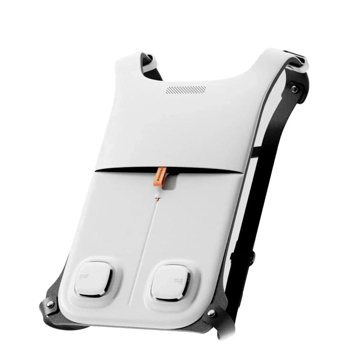 Close-up of the cooling vest's fan mechanism, highlighting its discreet yet powerful design for comfort.