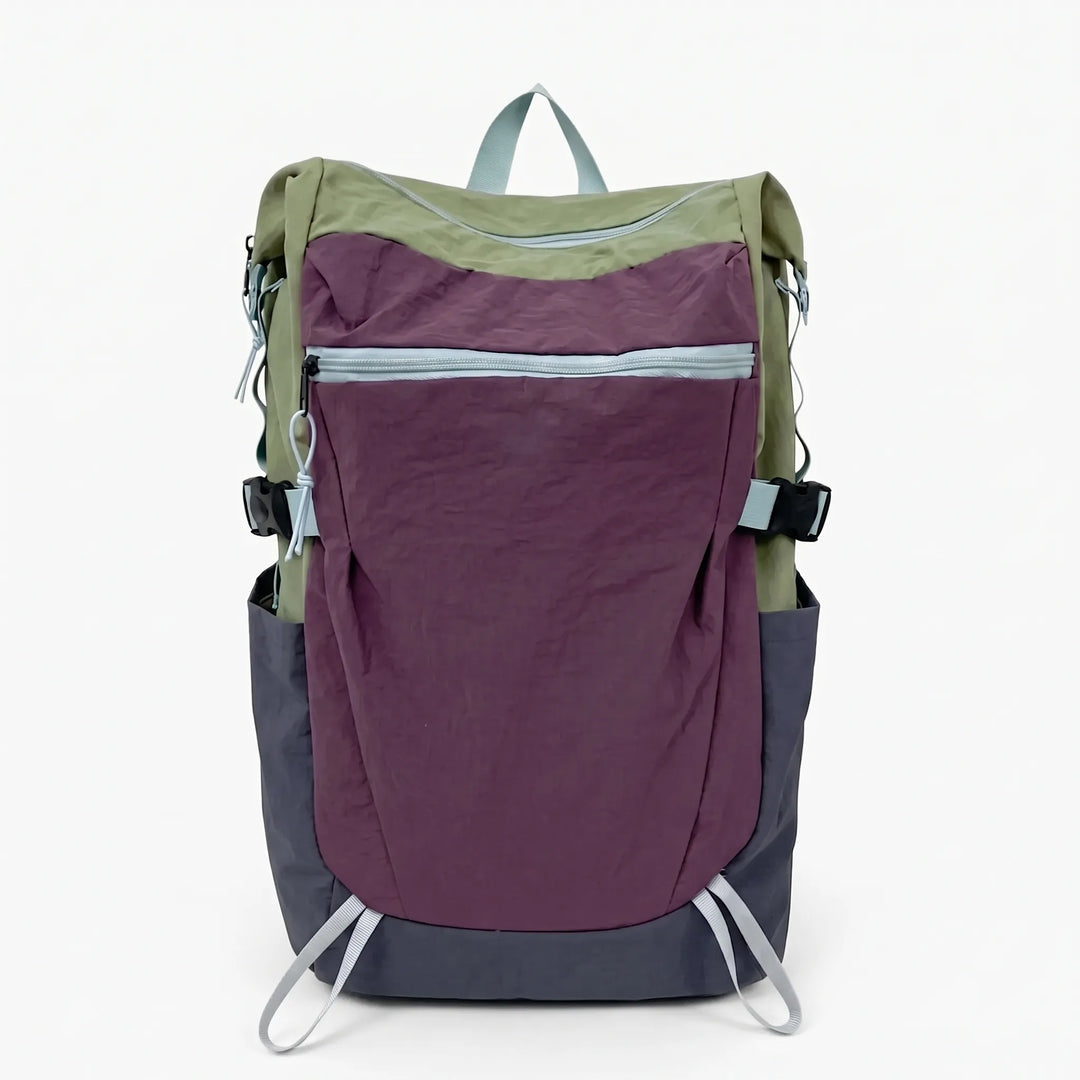Compact lightweight travel daypack, great as a weekend bag or for short hikes; durable nylon material.
