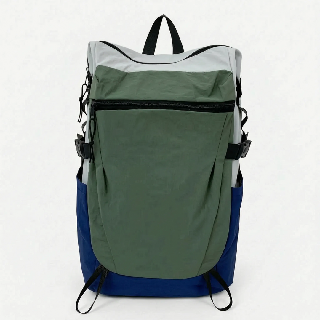 Sleek lightweight day hiking backpack, a unisex design perfect for minimalist travelers and hikers.