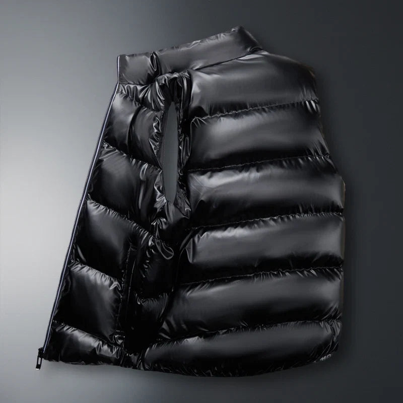 Outdoor ready unisex puffer vest. Lightweight down insulation ensures warmth for any winter adventure.