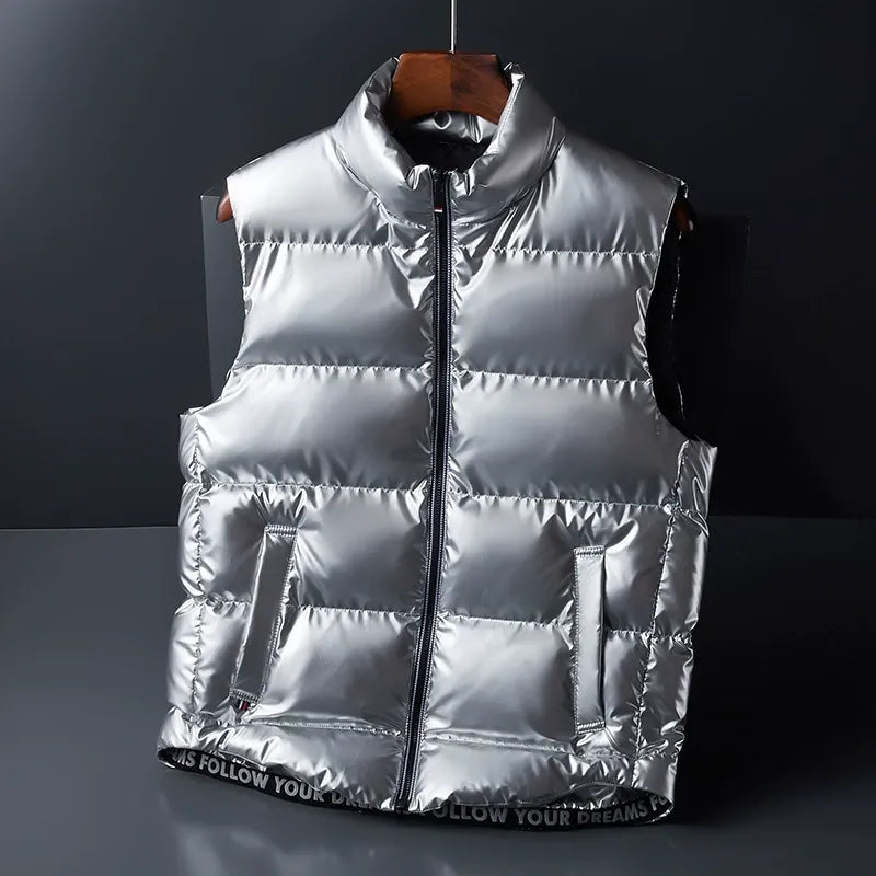 Stylish unisex down vest. Lightweight & warm puffer vest, great for winter layering and outdoor activities.