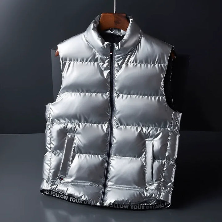 Stylish unisex down vest. Lightweight & warm puffer vest, great for winter layering and outdoor activities.