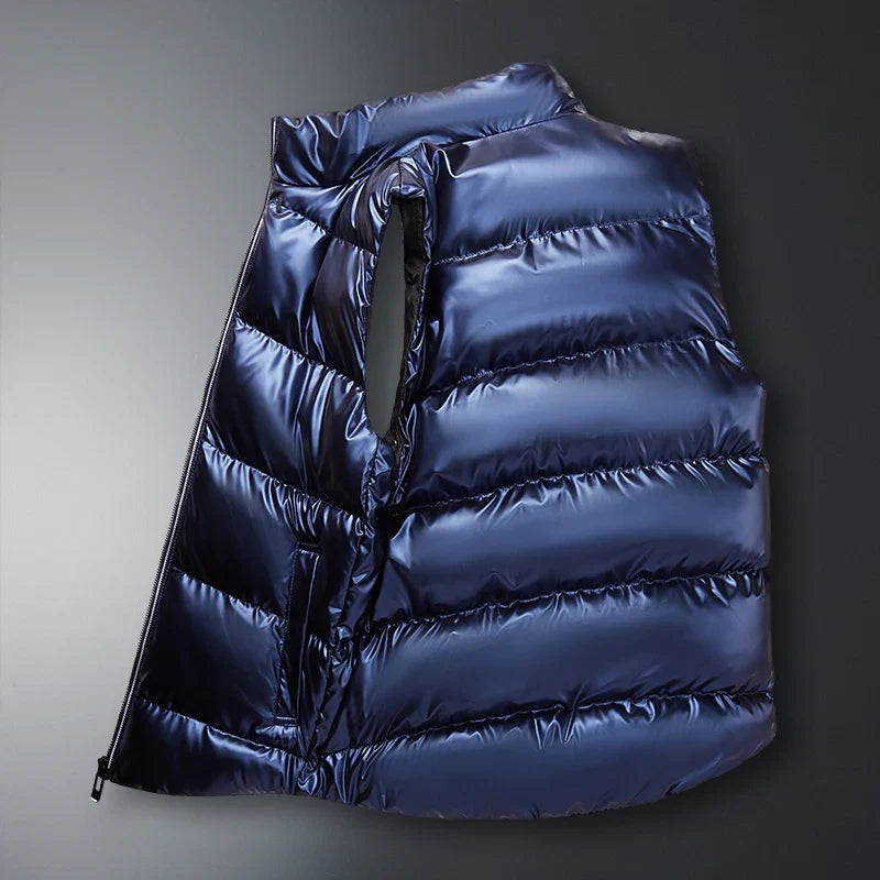 Cozy unisex winter vest. This warm, lightweight down puffer vest is perfect for layering in cold weather.