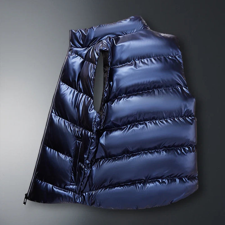 Cozy unisex winter vest. This warm, lightweight down puffer vest is perfect for layering in cold weather.