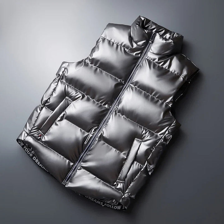 Versatile unisex down vest, perfect for cold weather. Lightweight puffer style, ideal for winter layering.