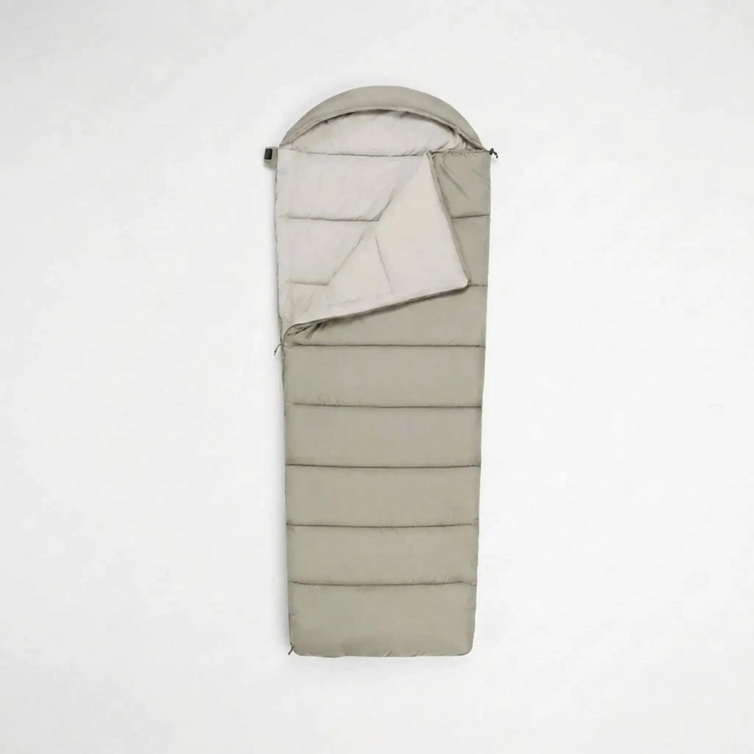Versatile lightweight envelope sleeping bag for camping, backpacking, and outdoor adventures. Unisex three-season gear.
