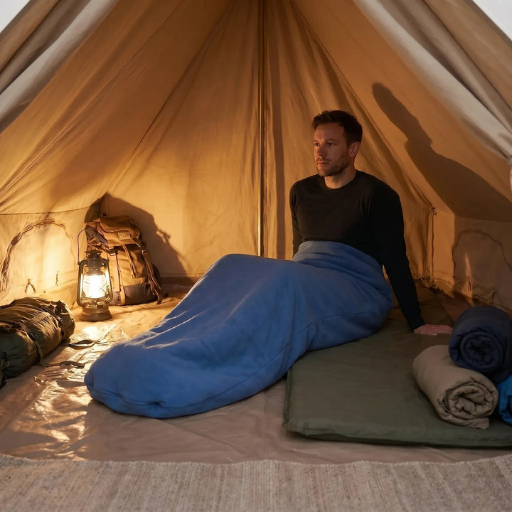 Unisex lightweight fleece sleeping bag liner for camping, hiking, & travel. Adds warmth & comfort to any sleeping bag.