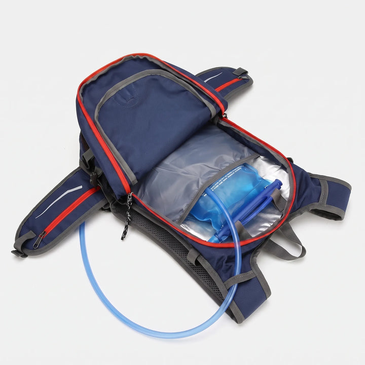Durable nylon hiking backpack with hydration compatibility, great for camping, trails & outdoor excursions. Unisex.