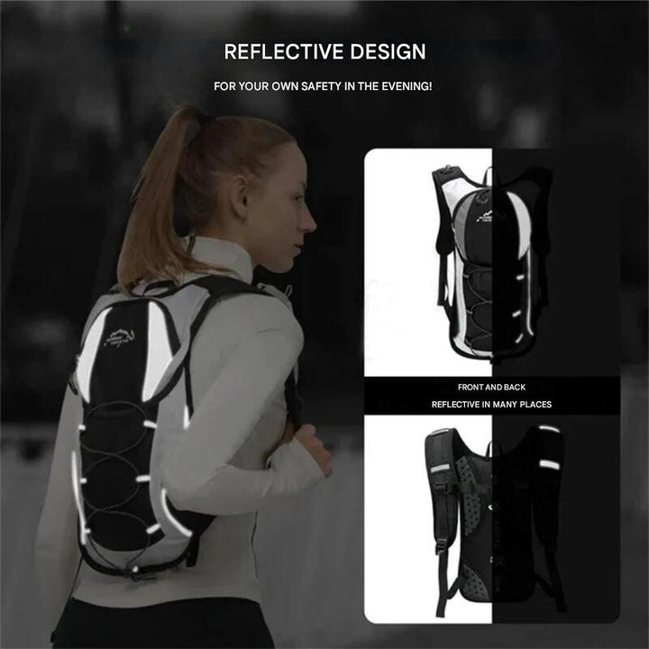 Unisex lightweight waterproof hydration pack for runners, hikers, and cyclists. Adventure ready.
