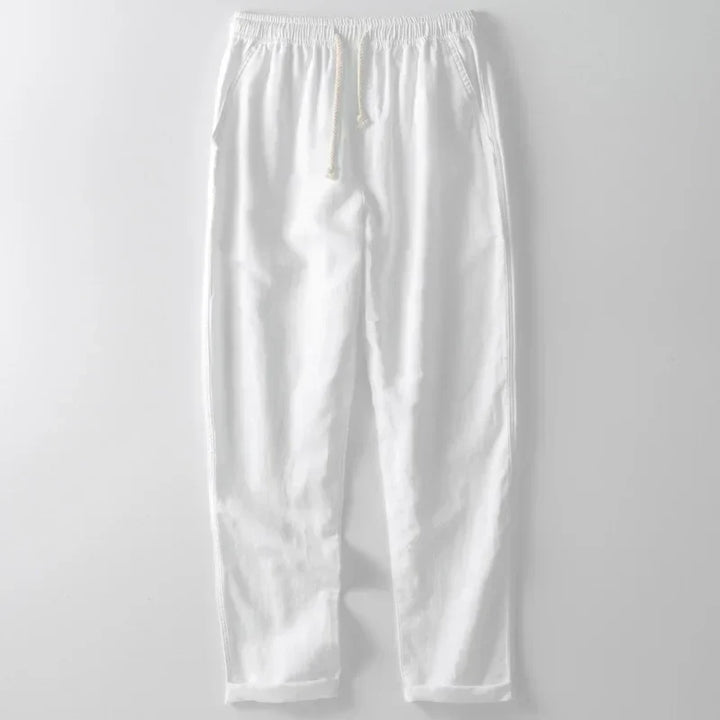 Stylish unisex lightweight linen pants for summer. Enjoy comfortable, breathable, and relaxed casual wear.