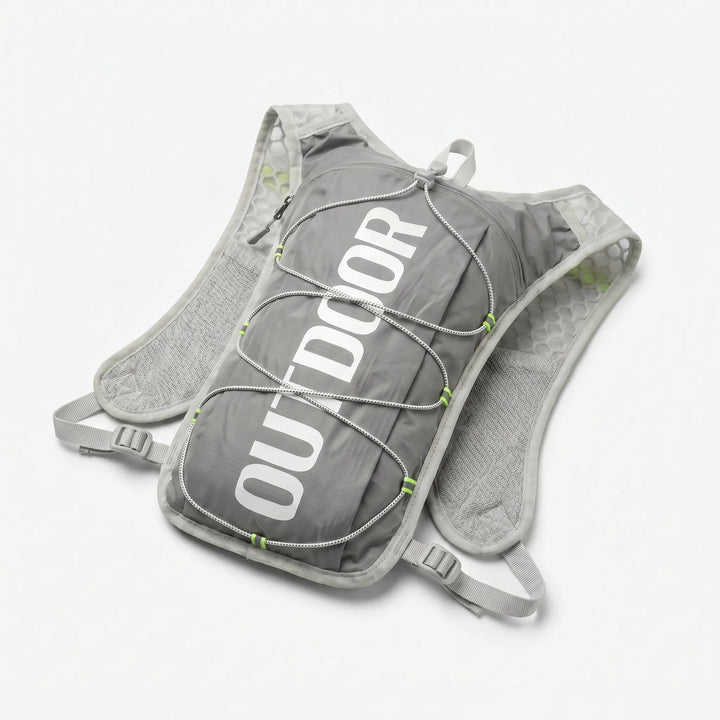 Ergonomic unisex water carrier vest, essential activewear for running, sports & outdoor adventure.