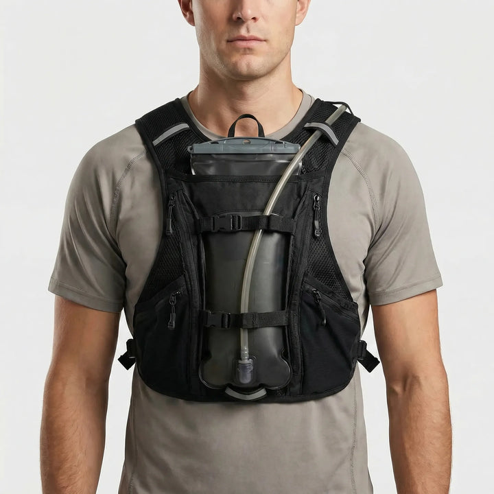 Lightweight unisex hydration pack for running, cycling & hiking. Comfortable sports gear with 68 fl oz bladder.
