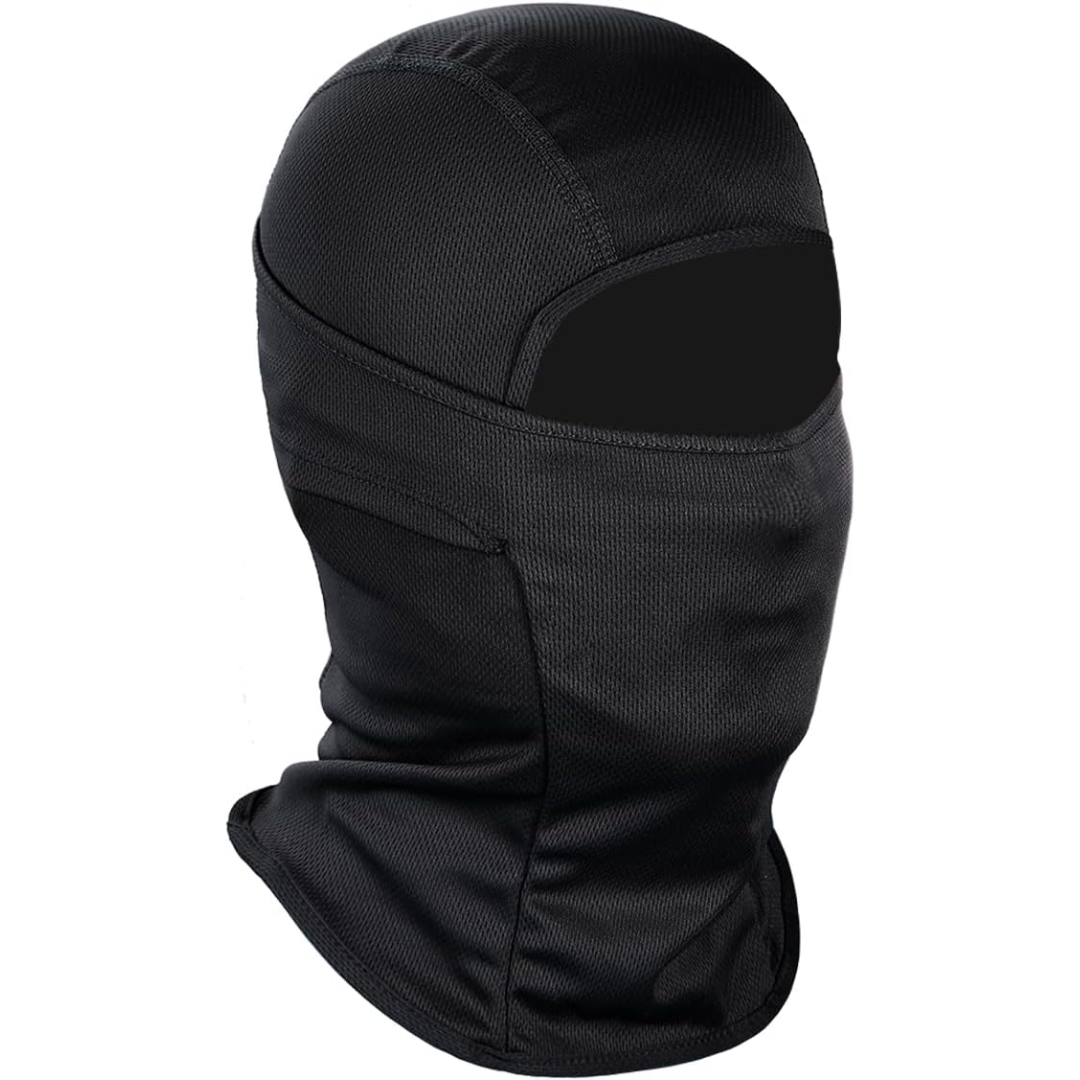 Front view of a unisex balaclava, emphasizing comfort and UV protection for alpine adventures