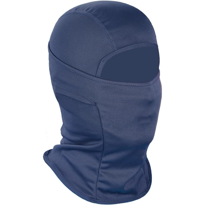 Ergonomic black balaclava for skiing and snowboarding, featuring advanced UV protection