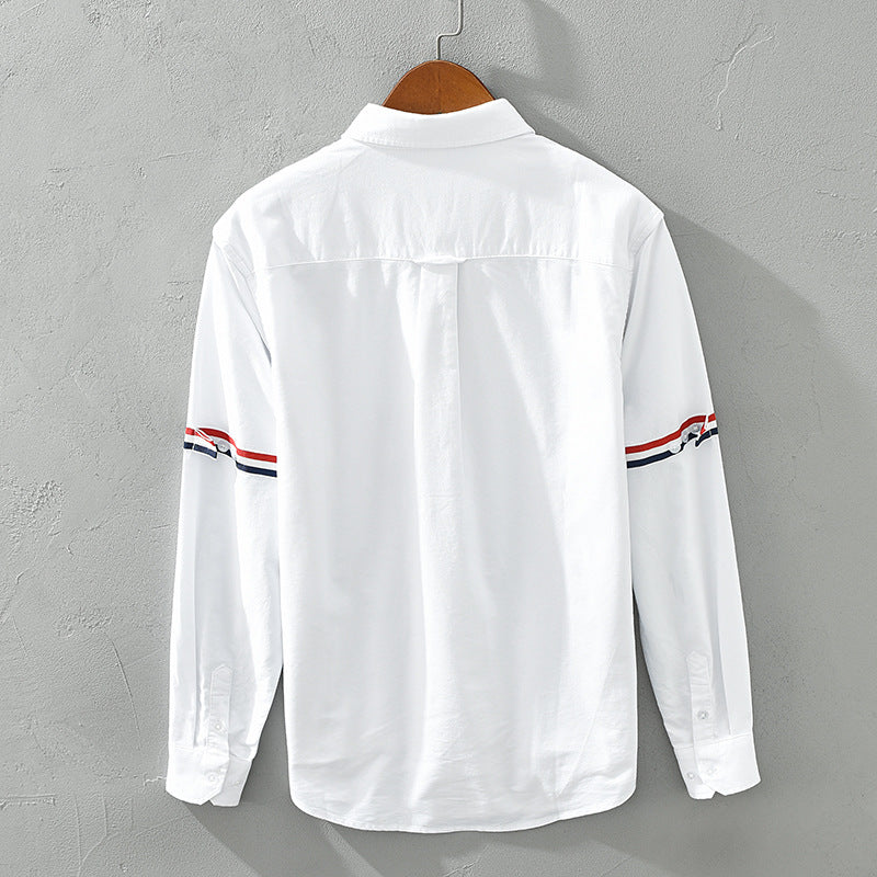Classic striped lightweight button-up shirt. Unisex design for casual summer comfort & everyday style.