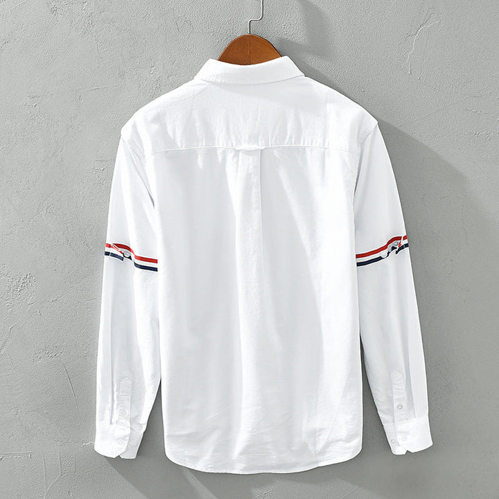 Classic striped lightweight button-up shirt. Unisex design for casual summer comfort & everyday style.