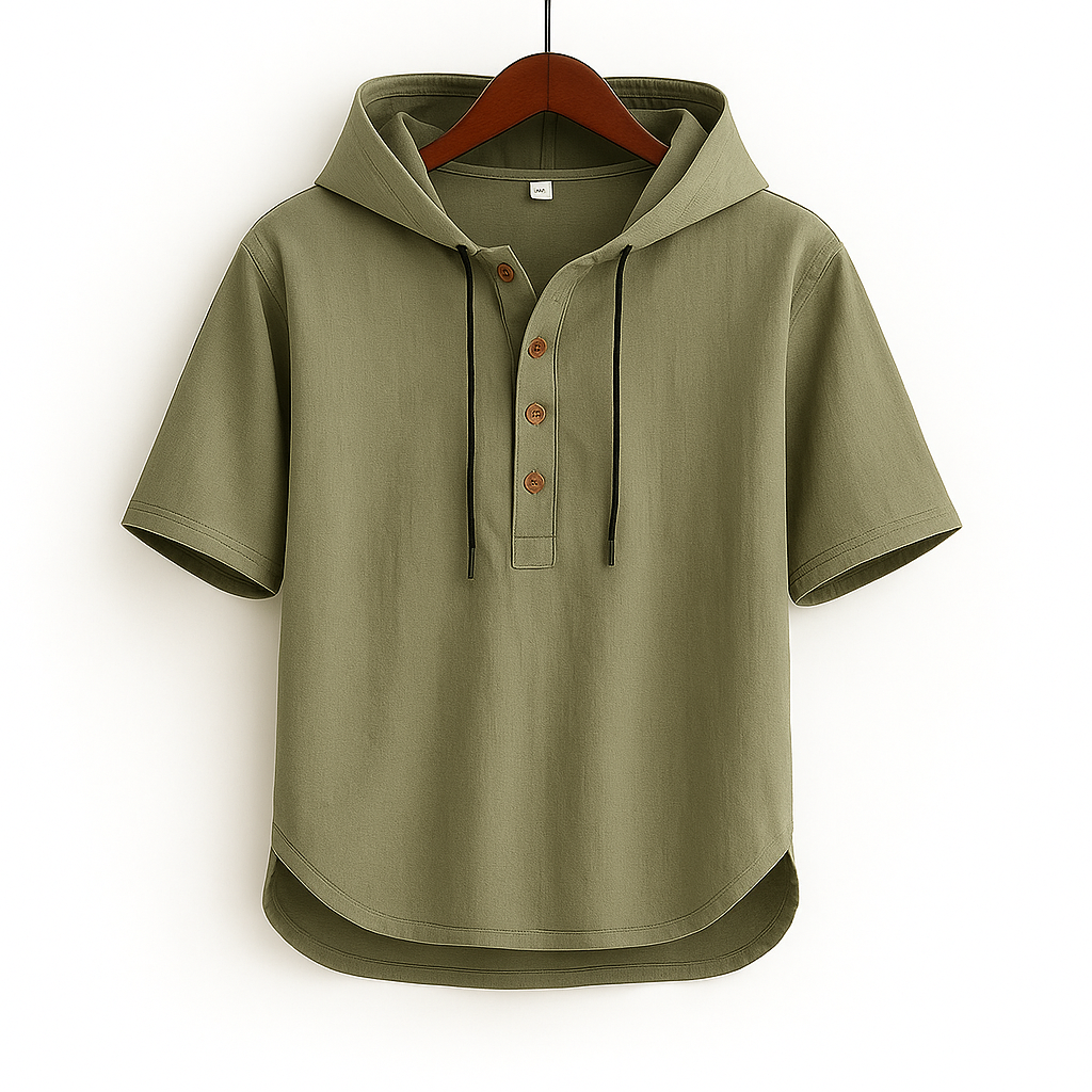 Casual comfort-fit summer hoodie for men & women, a versatile lightweight layering piece for relaxed everyday style.