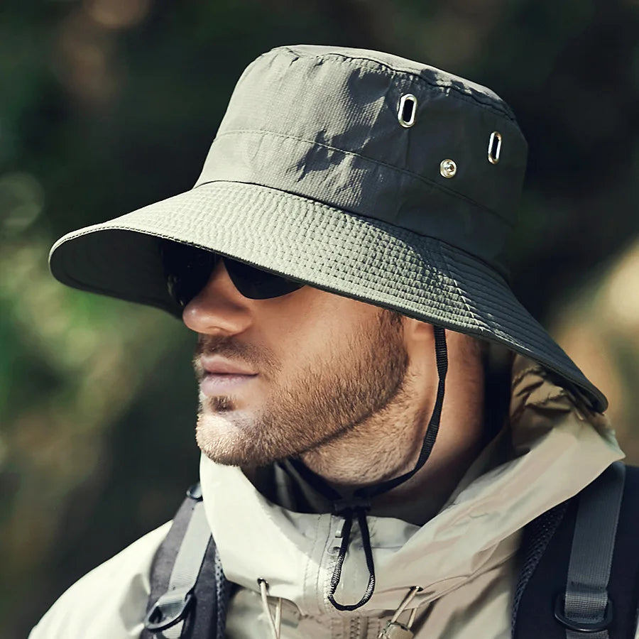Adjustable lightweight unisex sun hat, ideal for men & women seeking UV protection during outdoor adventures.