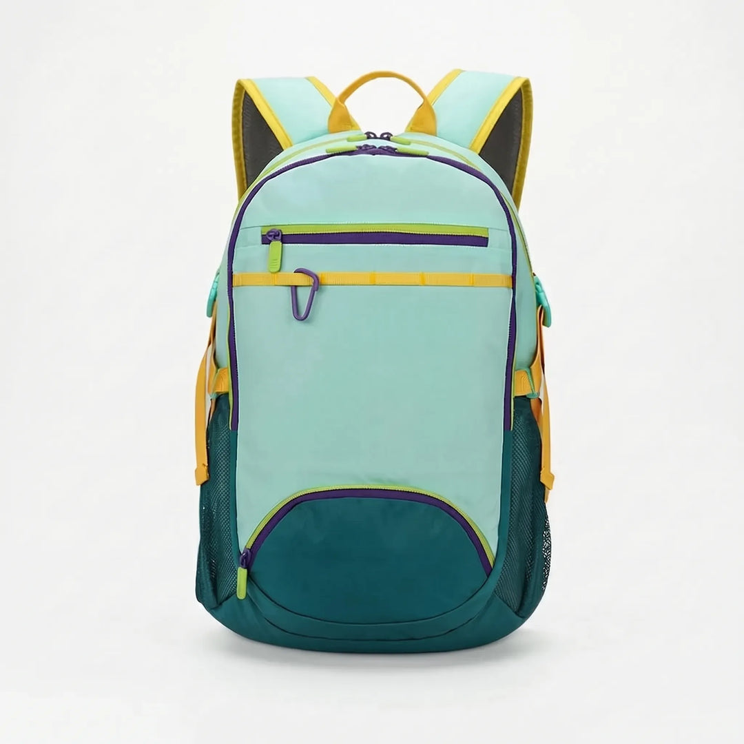 Green lightweight outdoor daypack. Spacious & compact, ideal for hiking, cycling & sports.
