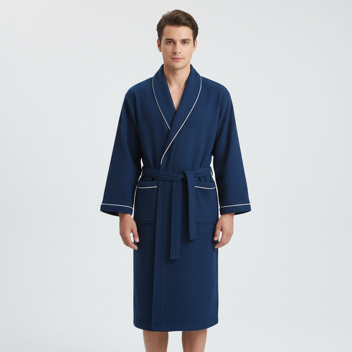 Breathable waffle knit bathrobe, unisex spa robe for ultimate relaxation