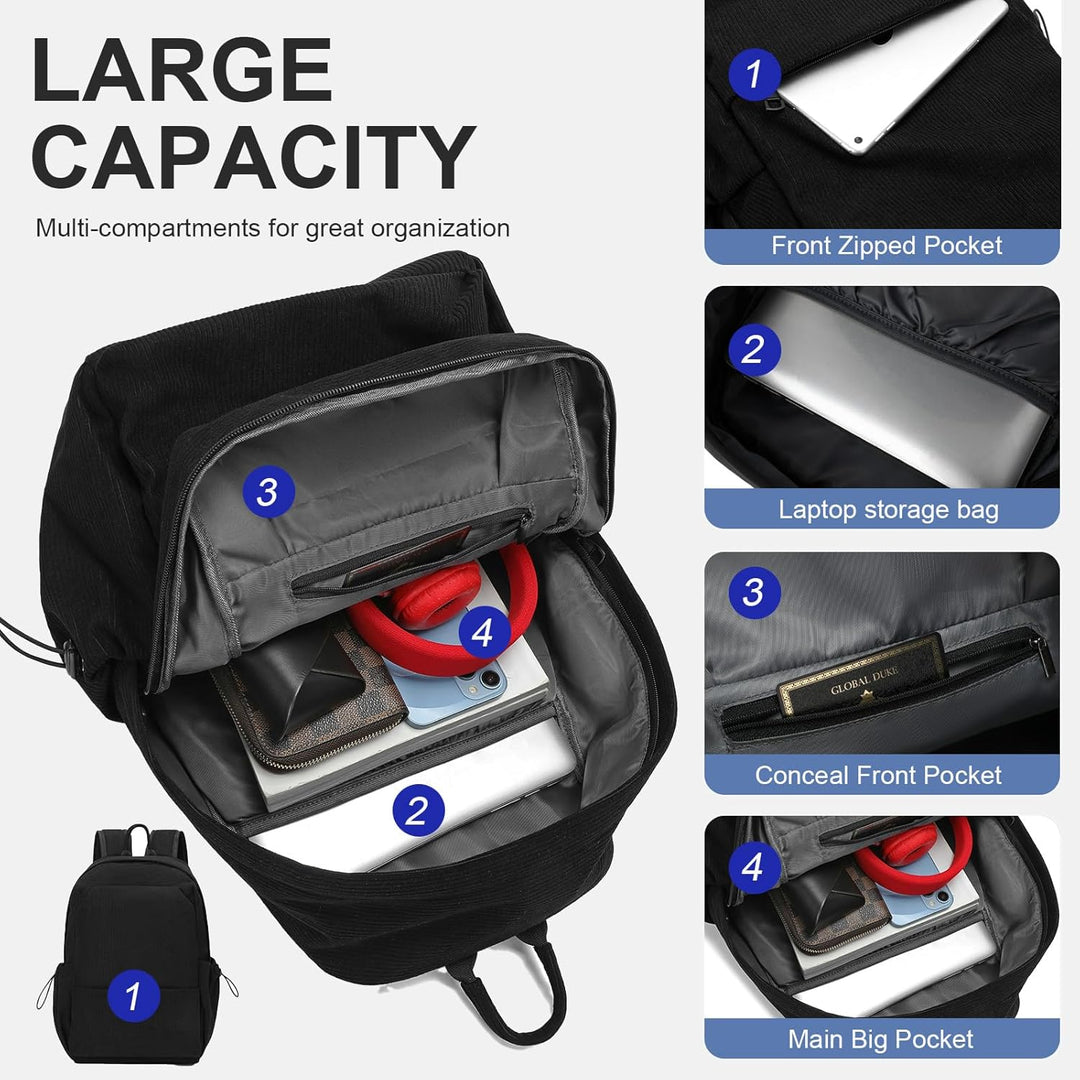 Water-resistant commuter bag with ample organization and a padded laptop sleeve.