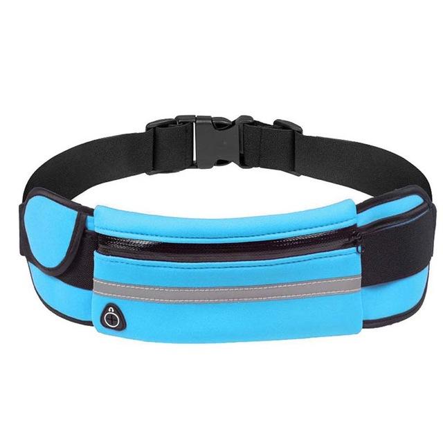 Assorted colors of adjustable waterproof running waist packs, versatile fitness accessory