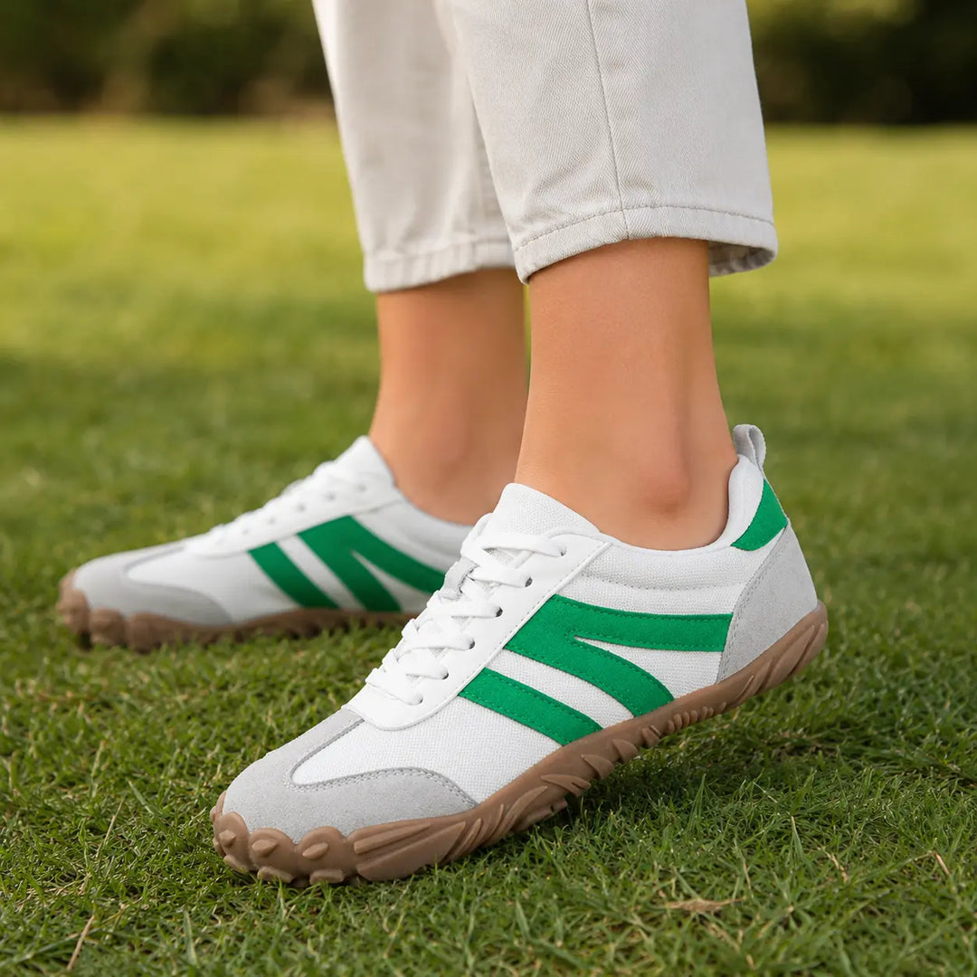 Lightweight flexible sole barefoot hiking shoes for agile trail running.