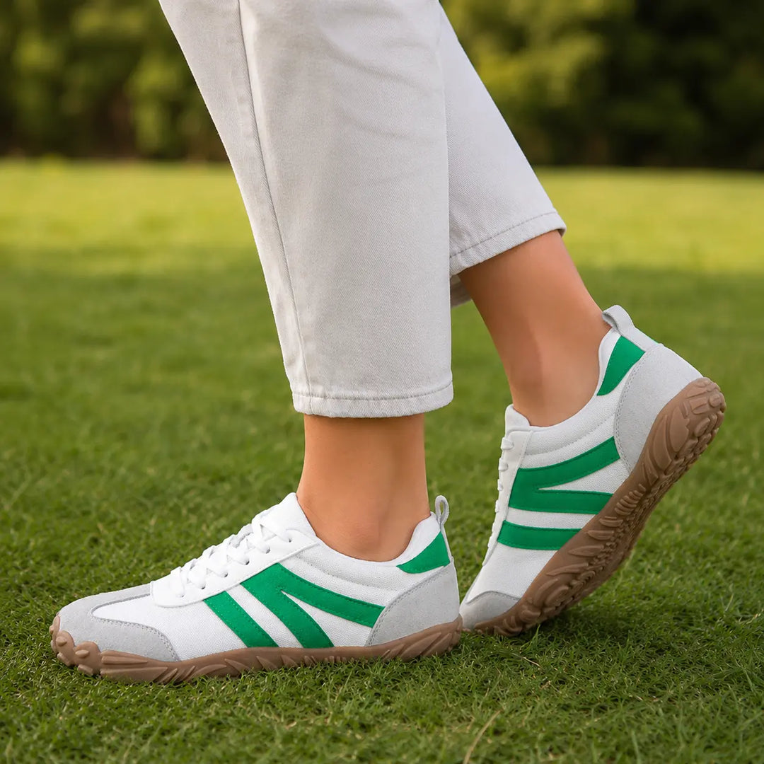 Breathable wide fit barefoot shoes, enhancing comfort on any hike.