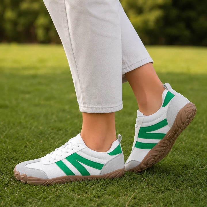 Breathable wide fit barefoot shoes, enhancing comfort on any hike.