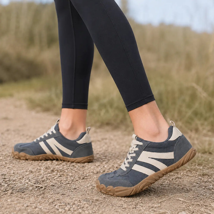 Trail running barefoot shoes with non-slip grip & flexible design.