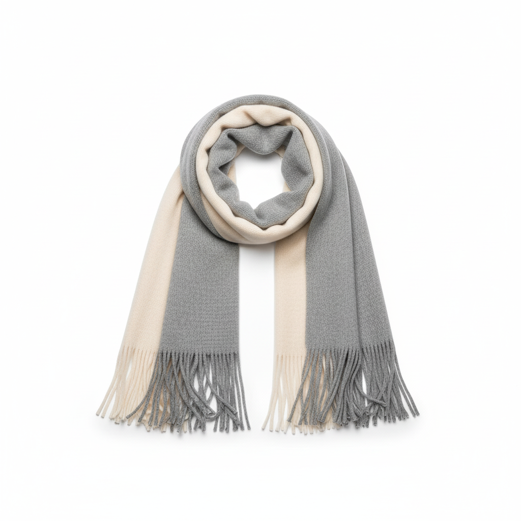 Long fringed cashmere neckwear, a timeless accessory for cold weather fashion