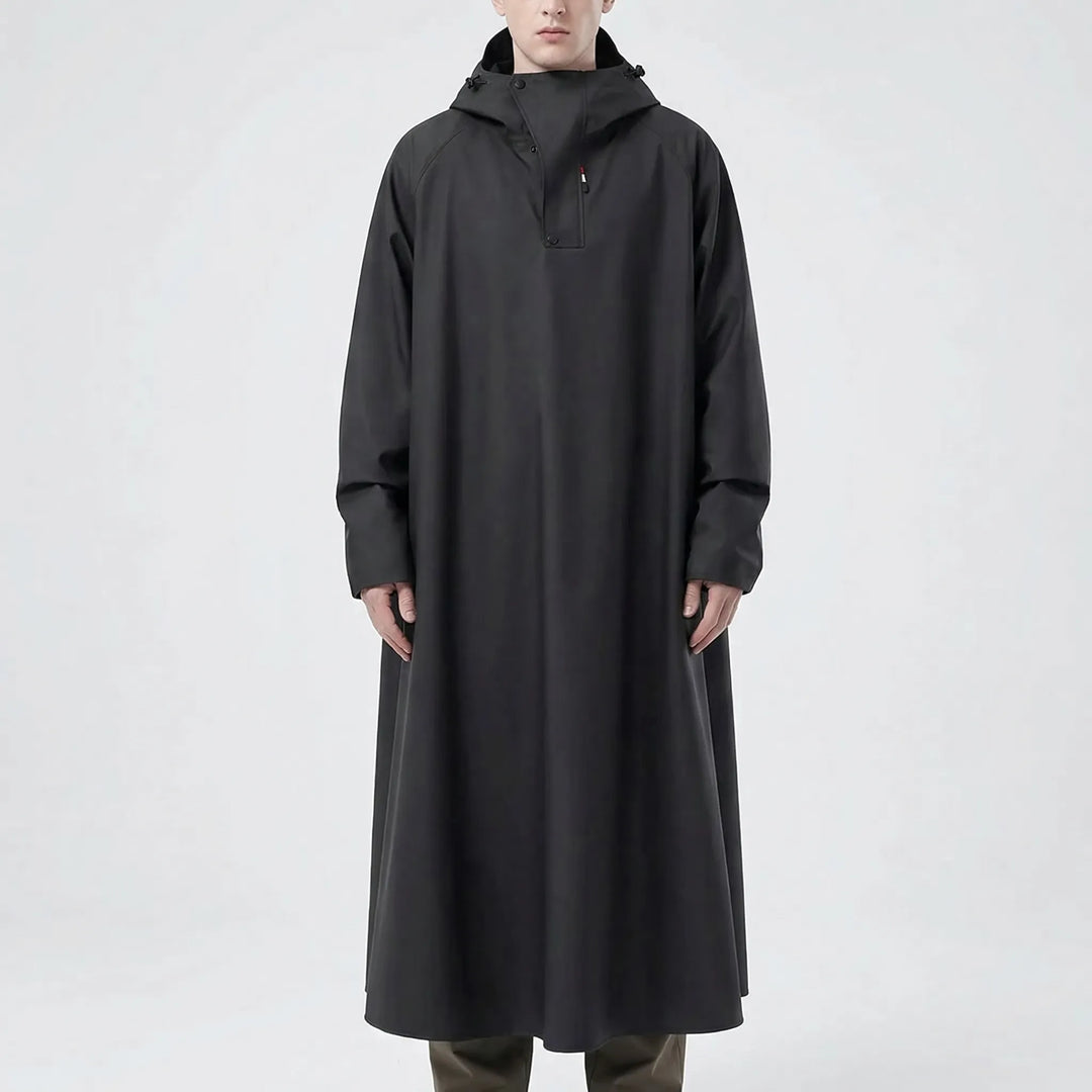 Protective unisex long rain jacket, essential motorcycle riding gear for all outdoor activities.