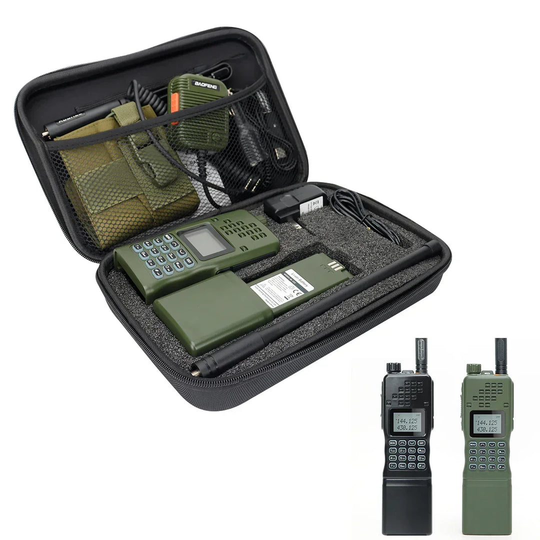 Durable unisex two-way radio, rugged long-range communication device, perfect for tactical outdoor gear.