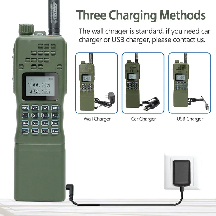 High power dual-band walkie talkie, long-range portable two-way radio ensuring clear outdoor communication.