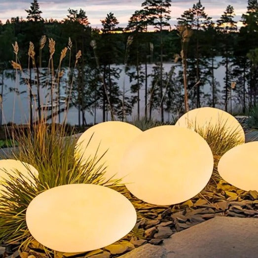 Unisex LumaStone wireless garden light, contemporary design, solar charging for outdoor ambiance