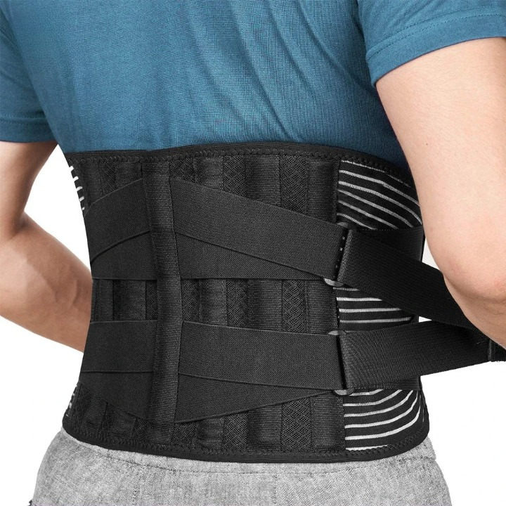 Unisex lumbar support belt for back pain relief, adjustable for daily comfort and improved posture.