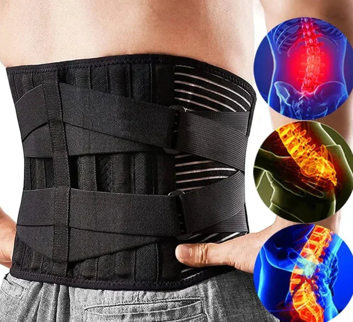 BackAlign lumbar support belt, providing ergonomic comfort & pain relief for men & women, enhancing posture.