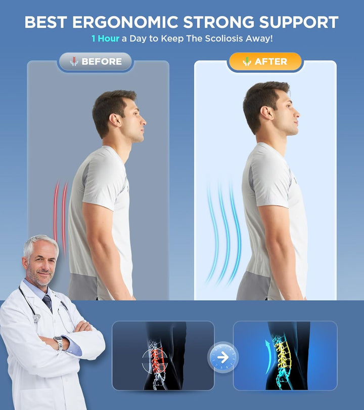 Unisex back brace for active lifestyle, spinal alignment, and effective lower back pain relief.