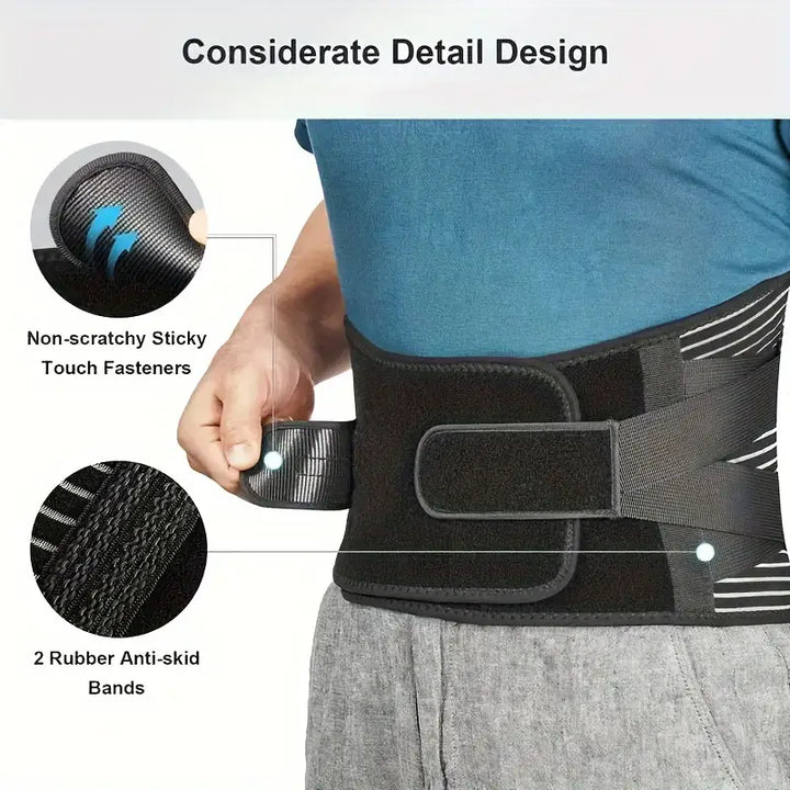 Posture corrector lumbar support brace for improved spinal alignment and daily pain management.