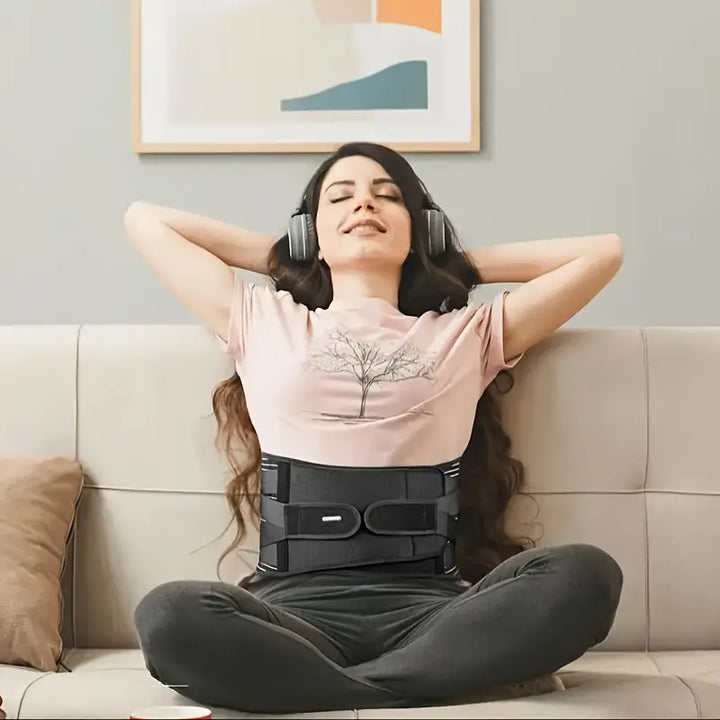Easy-to-wear unisex lumbar support for instant lower back pain relief and better posture.